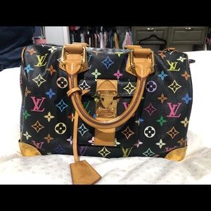 Louis Vuitton black multicolor Speedy 30